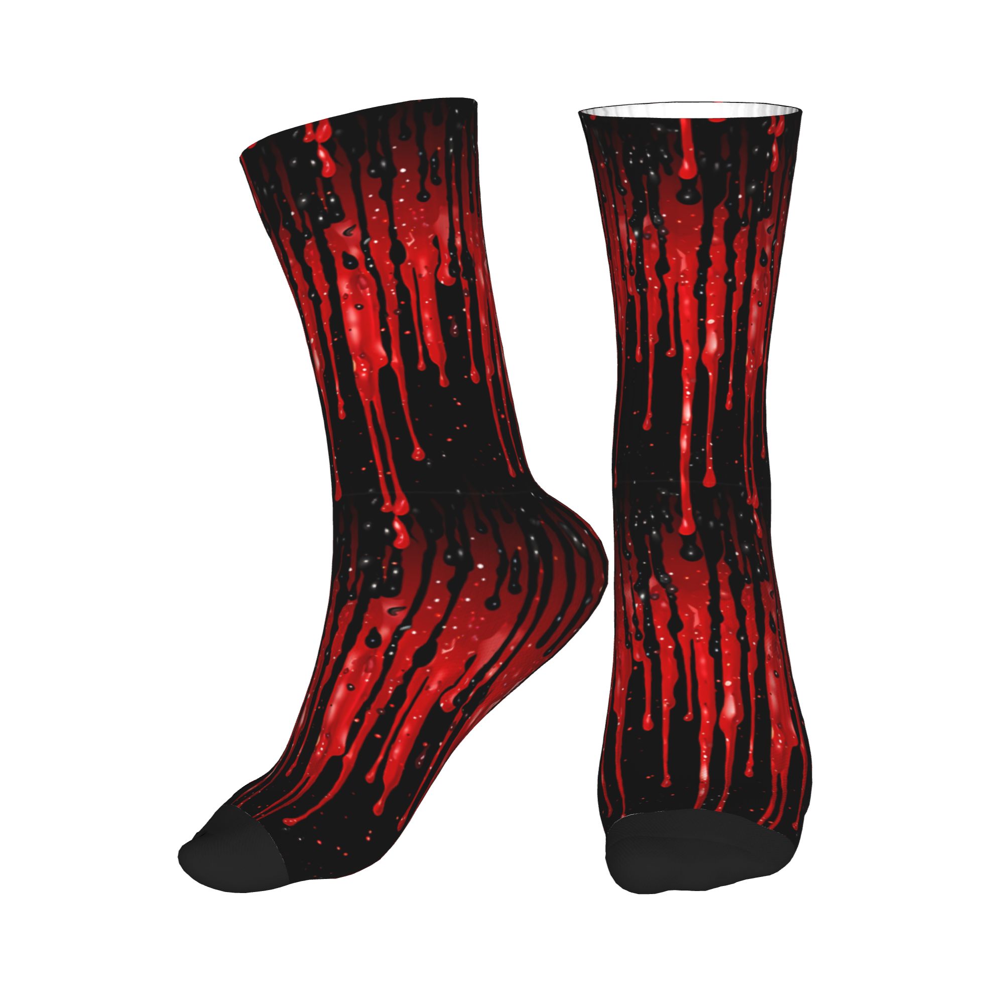 Dress Sock Men - Wzorzyste skarpety unisex z czerwonym płynem,