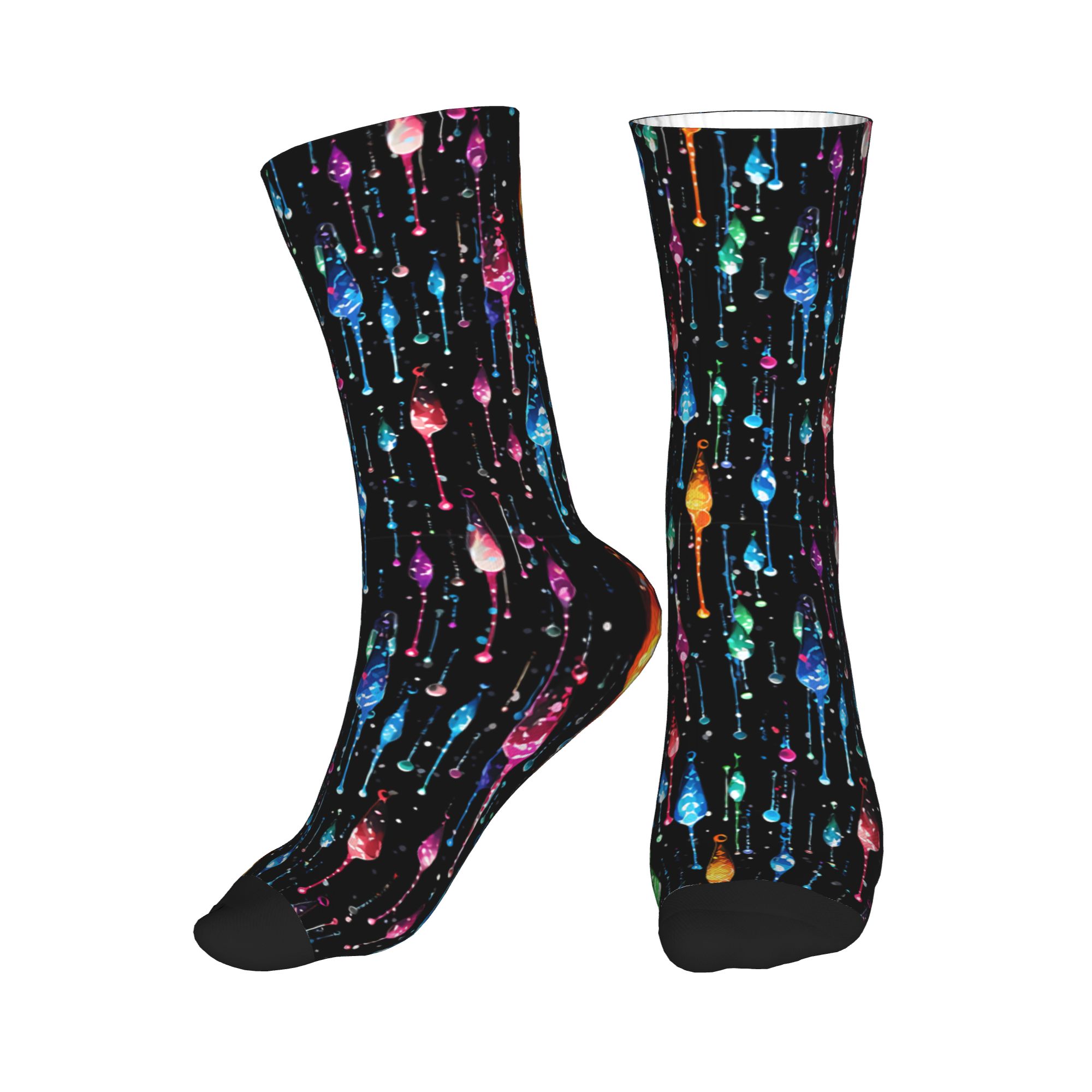 Dress Sock Men - Skarpetki załogowe z wzorem kapiącej tęczy,